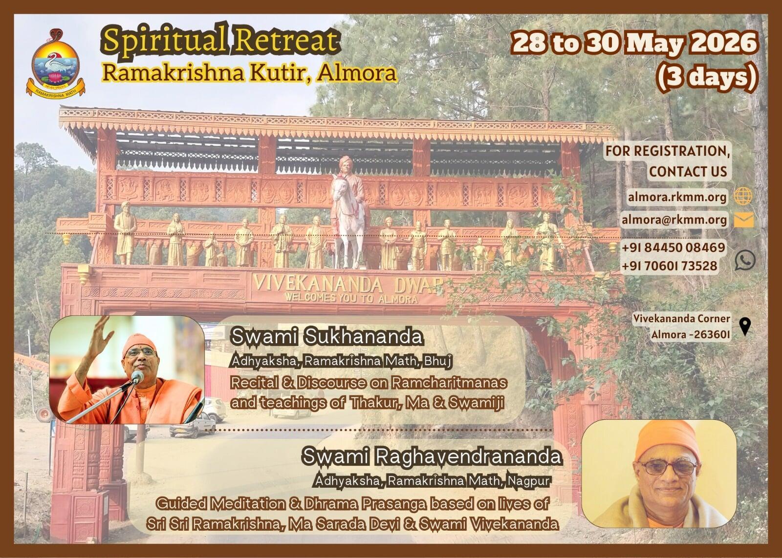 Spiritual Retreat - 28 to 31st May 2026